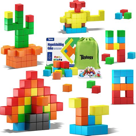 Buy 48PCS Magnetic Blocks for Toddlers Toys, Large Magnetic Cube Toys ...