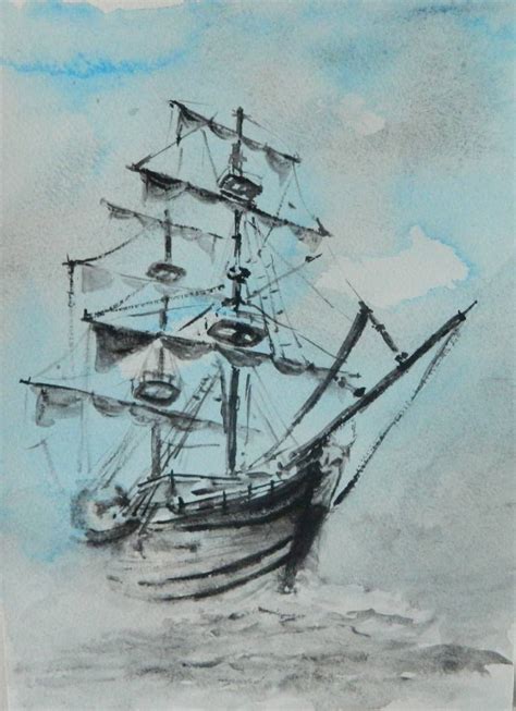 Pirate Ship Painting by Irena Mladenova | Saatchi Art