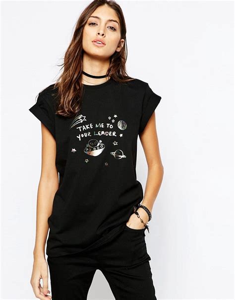 ASOS T-Shirt With Take me To Your Leader Print at asos.com | Asos t ...