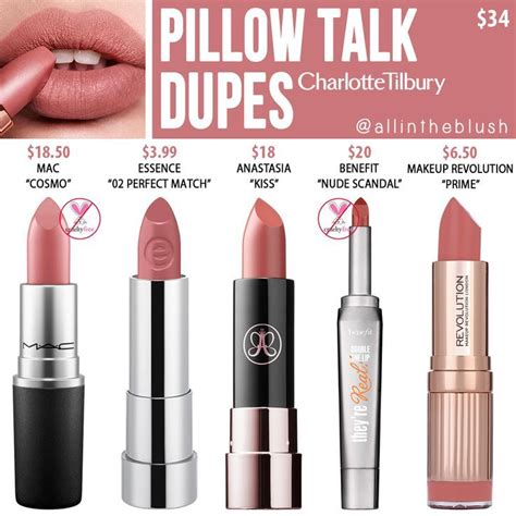 Charlotte Tilbury Pillow Talk Matte Revolution Lipstick Dupes | Matte ...