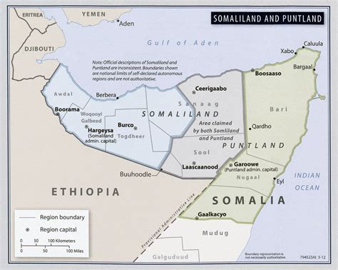 Large detailed map of Somalia Somaliland and Puntland - 2012 | Somalia ...