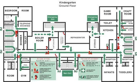 Fire Evacuation Plan Template | Emergency Plan | Fire Exit Plan | Fire ...