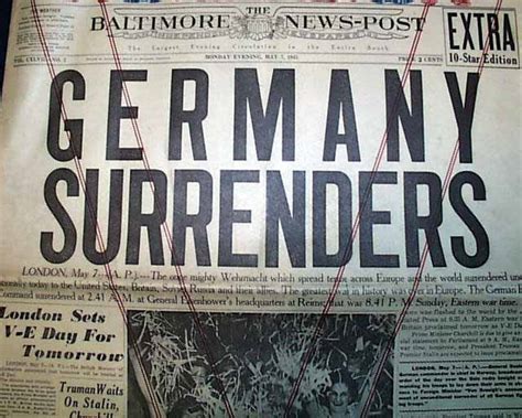 Germany Surrenders... - RareNewspapers.com