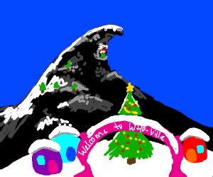 a snowy night on Mt. Crumpit (grinch) - Drawception