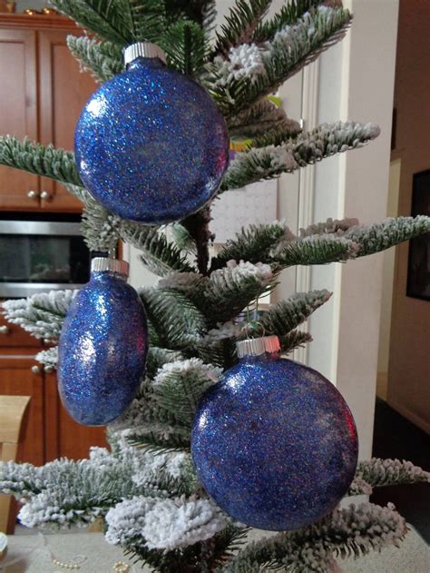 Set of 3 Large Dark Purple Glass Orbs Christmas Tree Ornaments | Etsy