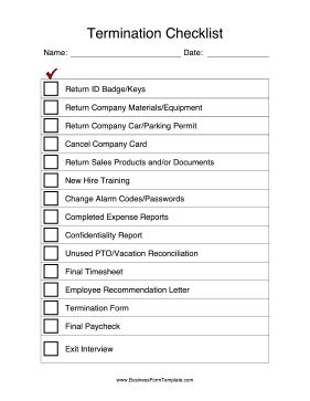 After an employee leaves a company, use this termination checklist to ...