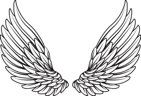 Black and White Angel Wings Vector Element Stock Image