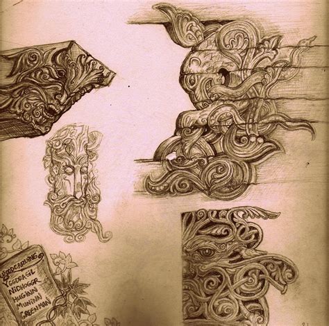 Norse Woodcarving Sketches by KaytlinBakerArt on DeviantArt