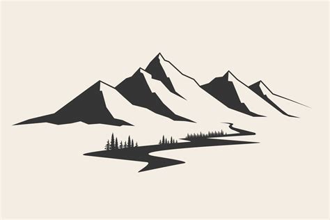 Mountains vector.Mountain range silhouette isolated vector illustration ...