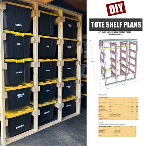 Costco Tote Shelf Plans for Garage or Shed