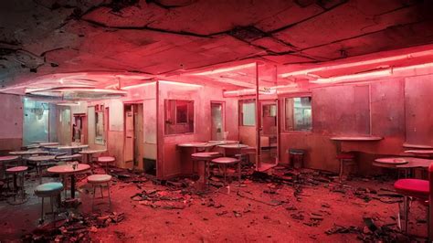 the inside of an abandoned retro diner at night, by | Stable Diffusion ...