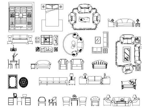 DWG Autocad 2D Blocks for Interior Designers Architectures - Etsy UK