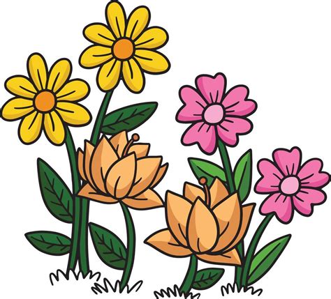 Spring Flower Cartoon Colored Clipart Illustration 19977911 Vector Art ...