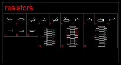 CAD Architect | Cad Drawing Electric Electronic Symbols - Resistors