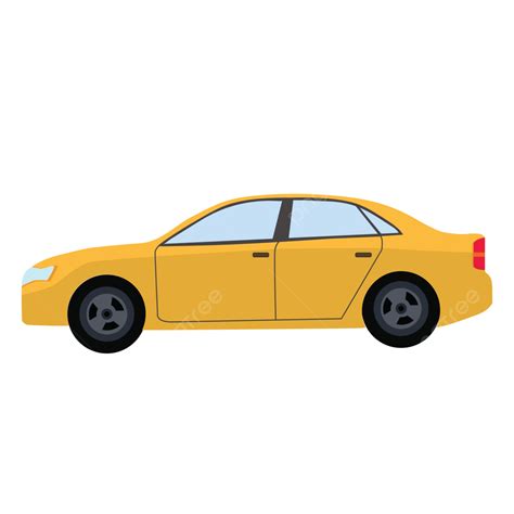 Yellow Car Side View Vector Illustration In Trendy Flat Style Isolated ...