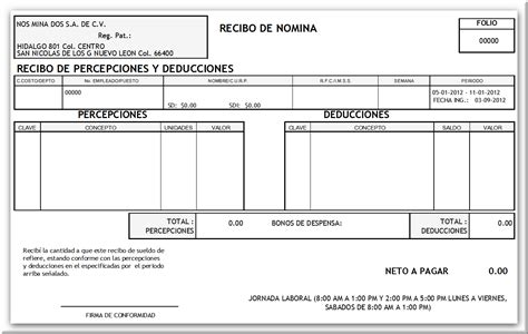 Formato Recibo De Pago Nomina - Image to u