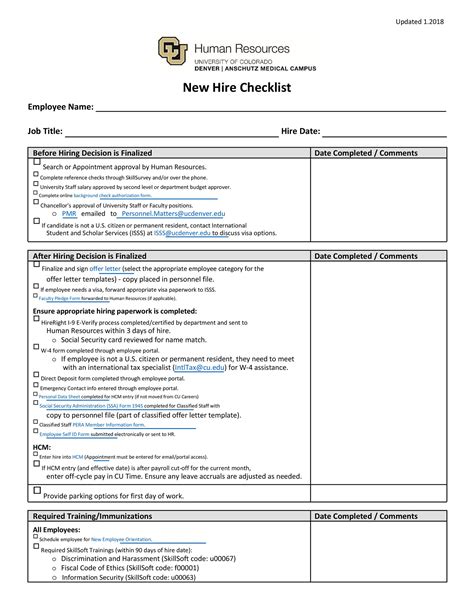 50 Useful New Hire Checklist Templates & Forms ᐅ TemplateLab