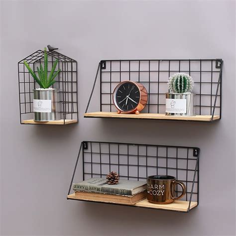 2pcs 30x11.5x14.5cm Wall Metal Wire Rack Holder Wall Hanging Shelf ...