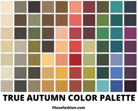 True Autumn Color Palette: Colors For Wardrobe And Makeup