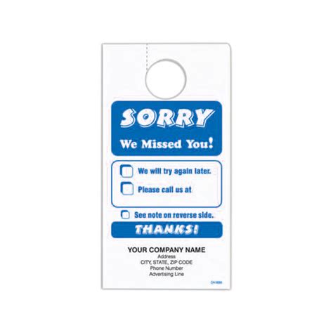 Sorry We Missed You Door Hanger Template