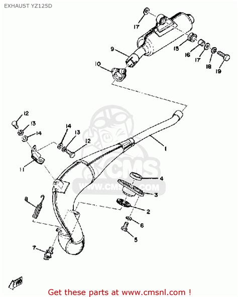 Yamaha YZ125 1977 USA EXHAUST YZ125D - buy original EXHAUST YZ125D ...