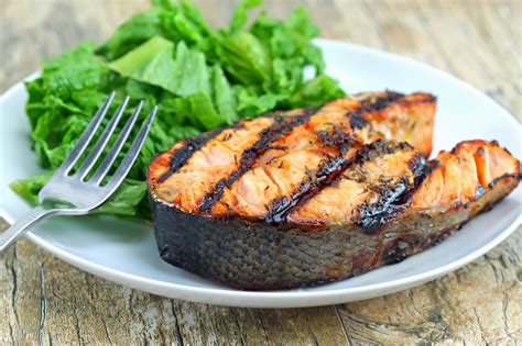 Orange-Ginger Grilled Salmon Steaks - thestayathomechef.com