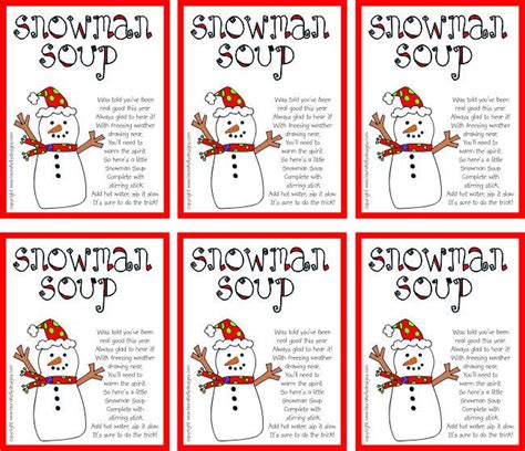 Snowman Soup Free Pdf Printable