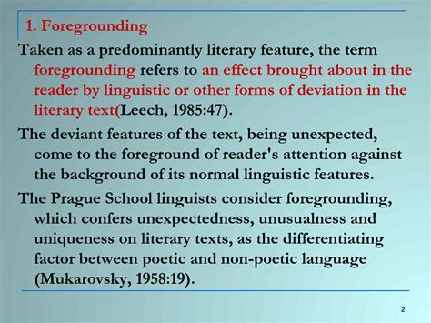 SOLUTION: Types of foregrounding** - Studypool