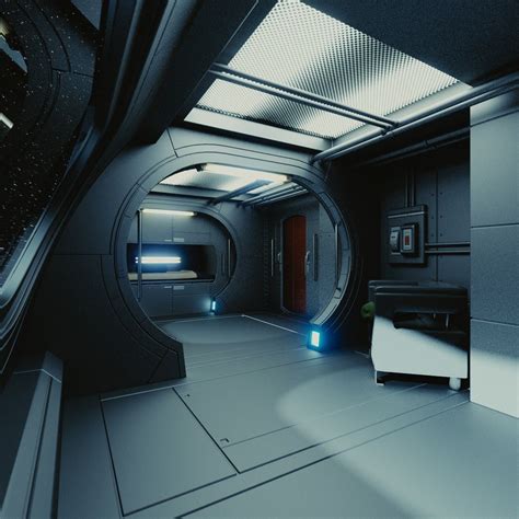 3dsmax interior spaceship space station | Spaceship interior ...