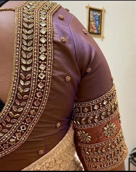 Brown blouse design | Blouse designs, Traditional blouse designs ...