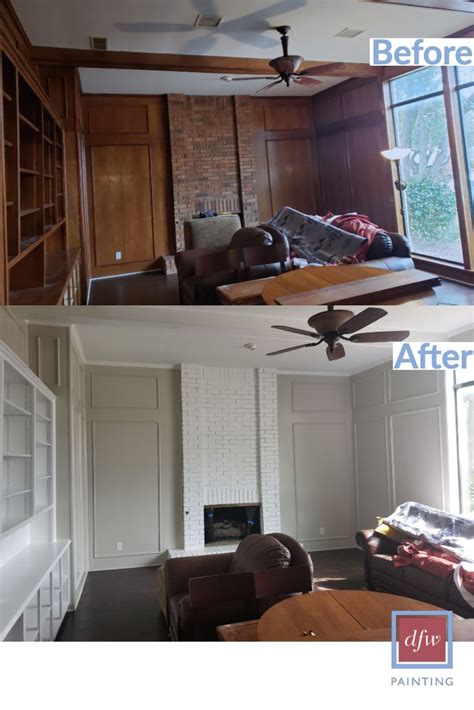 Wood paneling before and after paint | Paneling makeover, Painting wood ...