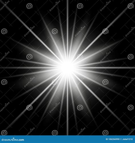 Sunlight with Lens Flare Effect, White Color Stock Vector ...