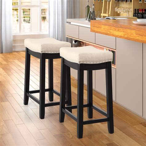 Outdoor Bar Stool Set of 2, 24" Counter Height Bar Stools with ...