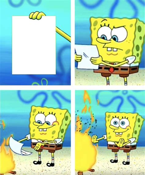 Spongebob Burning Paper Meme Template - Piñata Farms - The best meme ...