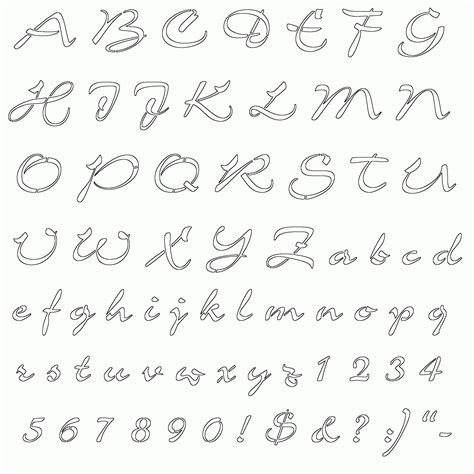 Cursive Alphabet Outline | Download Printable Cursive Alphabet Free!