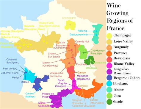 France wine regions map Malbec, Cabernet Sauvignon, Chardonnay, Loire ...