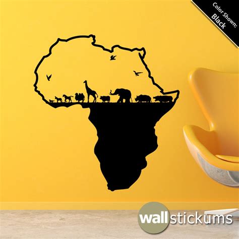 Africa Safari Animals Wall Decal Vinyl Wall Art Decal Sticker Elephant ...