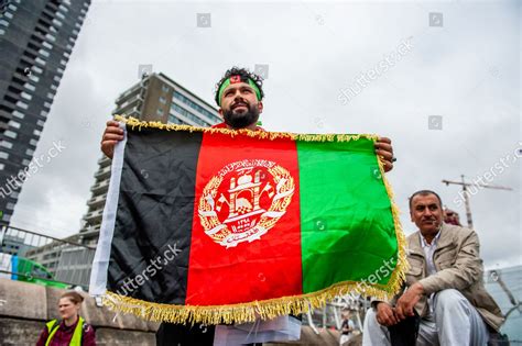 Afghan Man Holding Flag Afghanistan During Editorial Stock Photo ...