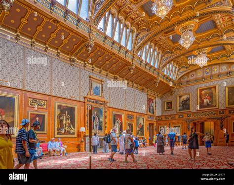 Picture Gallery at the Queen's Windsor Castle inside London England ...