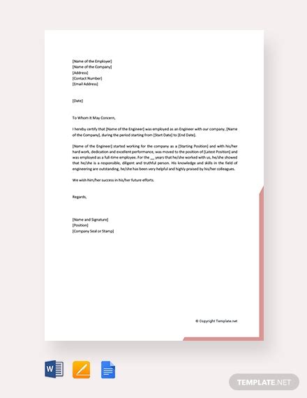 Work Experience Letter - 11+ Examples, Format, PDF