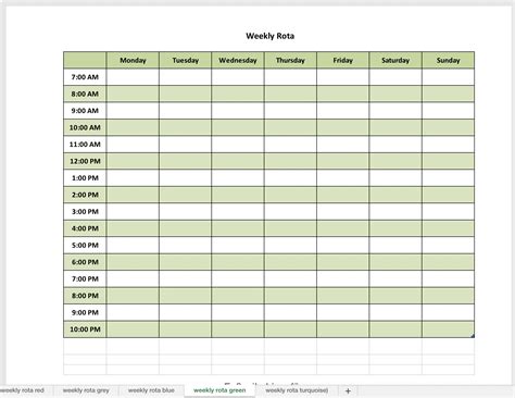 Weekly Spreadsheet Template