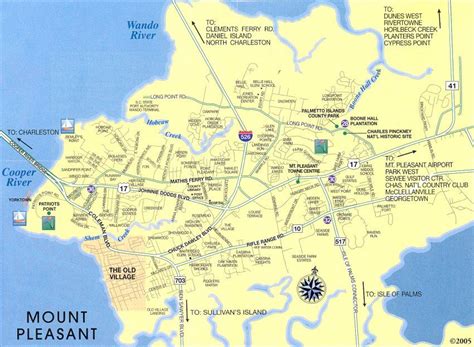 Mount Pleasant SC Map SC | Mount pleasant south carolina, Mount ...