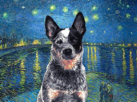 Australian Cattle Dog Blue Heeler Art Print Of Painting 12x16 | atelier ...