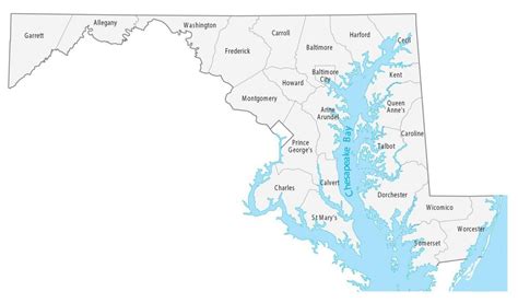 Maryland State Map With Counties - Map