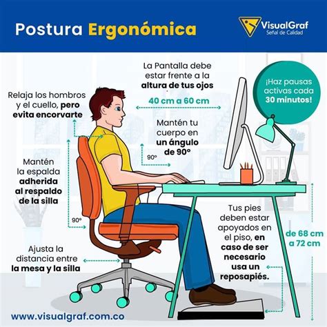 postura ergonomica | Consejos de seguridad, Seguridad y salud laboral ...