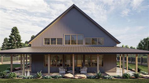 Barndominium With Wrap Around Porch Plans