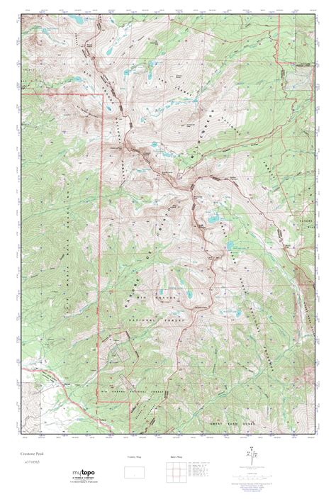 MyTopo Crestone Peak, Colorado USGS Quad Topo Map