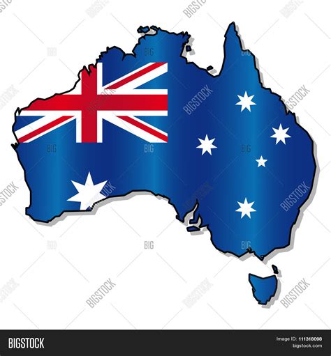 Australian Flag Map Vector & Photo (Free Trial) | Bigstock