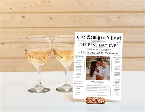 Newspaper Wedding Program Template Unique Wedding Program the Newlywed ...