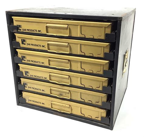 Lot - Hardware Parts Storage Six Drawer Cabinet